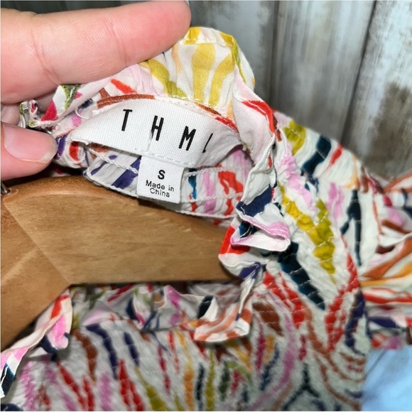 THML Smocked Multi Colored Blouse - Picture 4 of 4